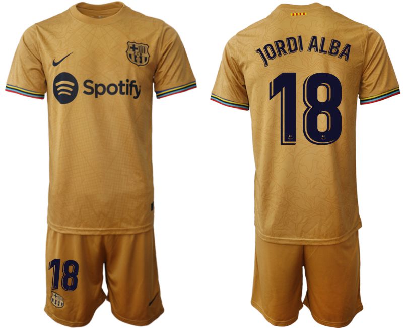 Men 2022-2023 Club Barcelona away yellow 18 Soccer Jersey